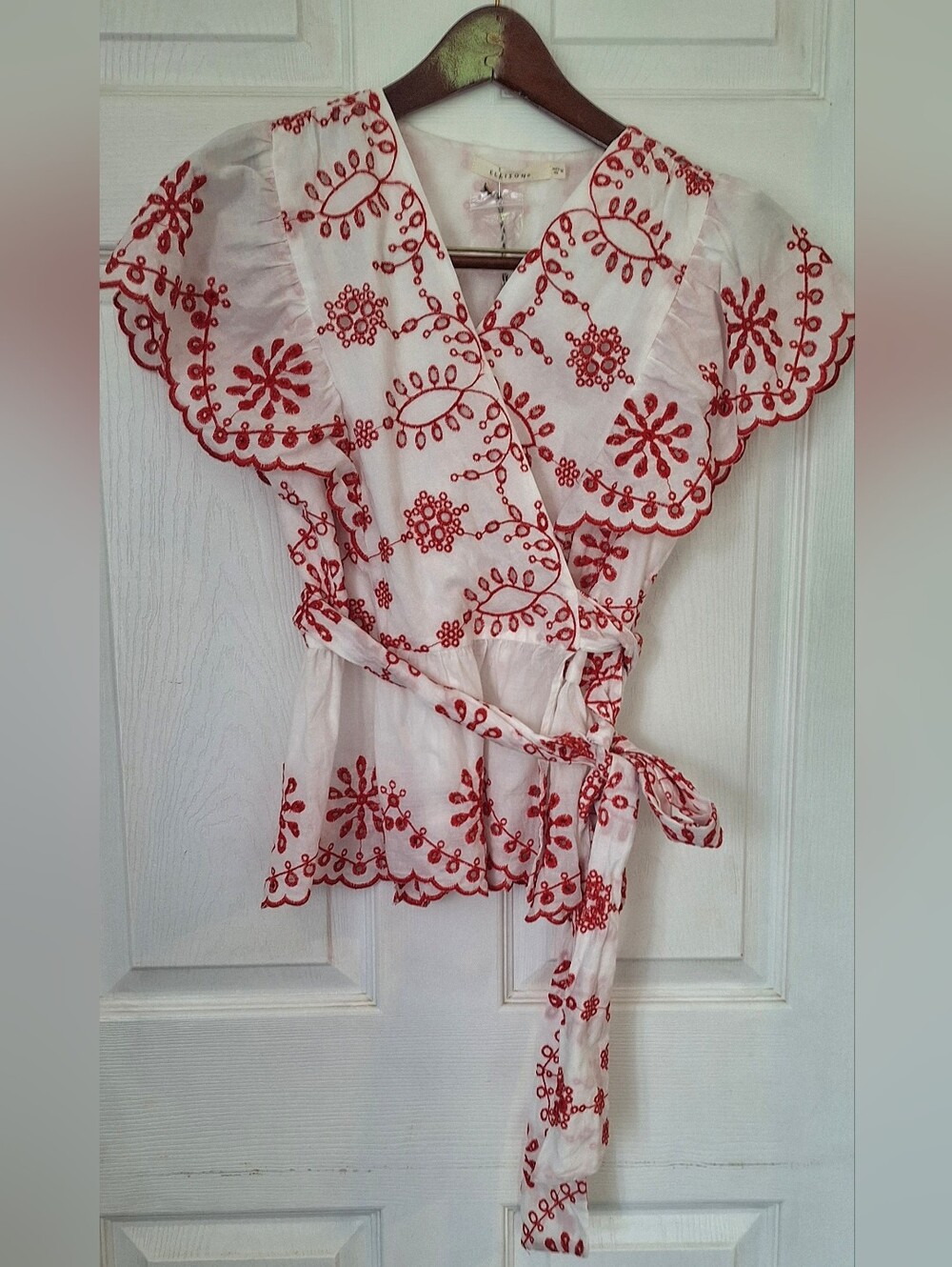 Ellison Embroidered Wrap Top – NWT – Size Medium